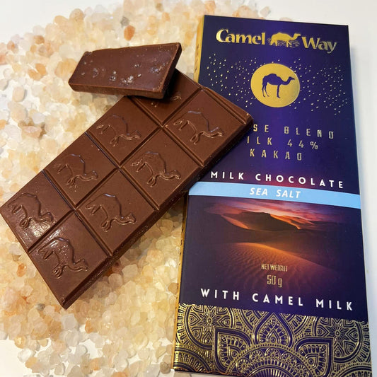 Chocolate Artesanal de Leche de Camello con Sal Marina | 44% Cacao