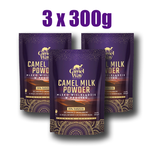 3 Packs of Camel Milk Powder 300g (total 900g). Discounted Bulk Pack!