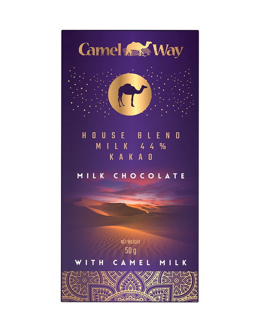 Handgemachte Kamelmilch Schokolade 50g. 44% Kakao.