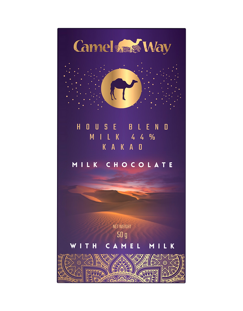 Handgemachte Kamelmilch Schokolade 50g. 44% Kakao.